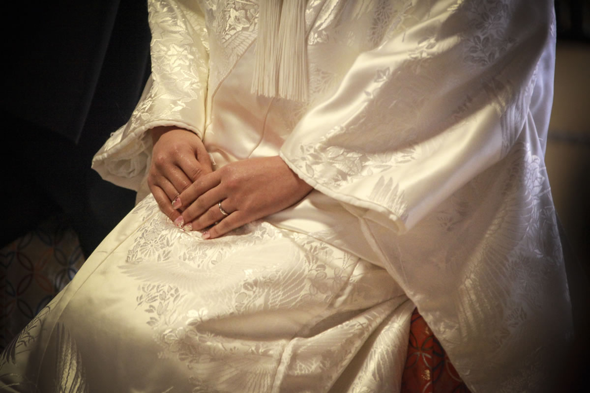 神前結婚式「指輪交換」