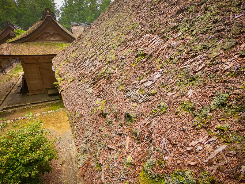 小國神社「並宮」修復を必要とする檜皮葺屋根